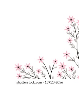 Valentine's Day vector illustration. Corner flower.