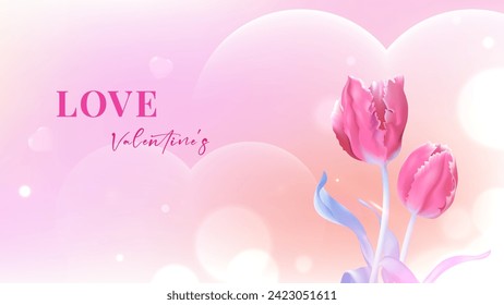 Valentine's Day vector illustration design hearts with flowers