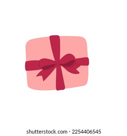 valentines day vector illustration in flat cartoon style, heart, love, house, pink tree, cat, gift, flowers, bouquet, party cart, champagne, bottle, glass, cocktail, cake, letter, balls