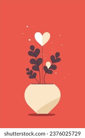 Valentines day vector illustration flat art card design