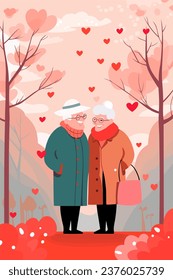 Valentines day vector illustration flat art card design