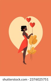 Valentines day vector illustration flat art card design