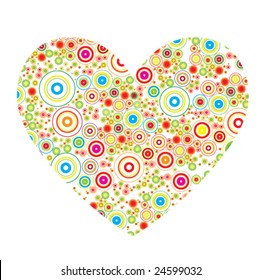 valentine's day vector illustration - flower hearts