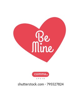 Valentine's Day vector illustration, heart icon, be my valentine symbol