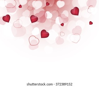 Valentines day vector illustration with hearts and stripe for your content. 