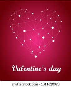 Valentine's day vector illustration, low poly, vector, heart ,line, illustration