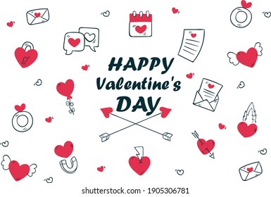VALENTINES DAY VECTOR ILLUSTRATION PATTERN HEARTS SIMPLE BACKGROUND.eps10