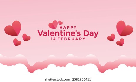valentine's day vector illustration with pink background 14 February moment