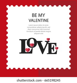 Valentine's day vector illustration Postcard