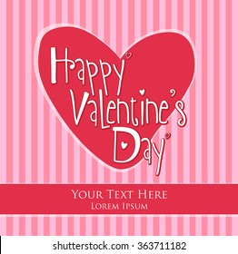 Valentine's Day vector illustration with striped background