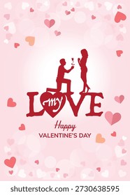 Vektorgrafik zum Valentinstag. Geeignet für Plakate, Plakatwände und digitale Medien. 