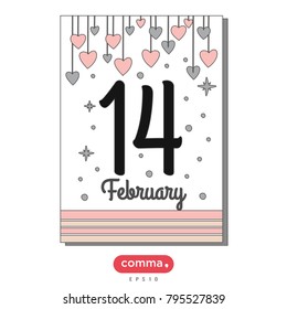 Valentine's Day vector illustration, valentine card, 14 february