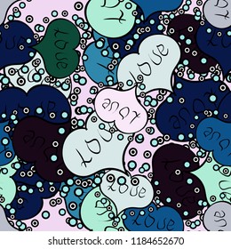 Valentine's day. Vector illustration. Wrapping paper. Love repeated backdrop for girl, textile, clothes. Seamless love pattern. Sketch heart elements on gray, black and neutral colors.