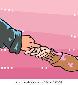Valentine's Day vector image - illustration of people holding hand