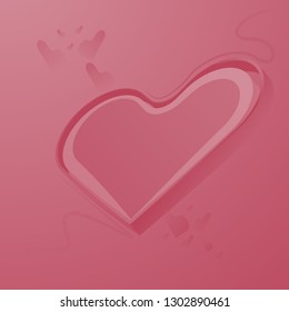 Valentine's Day vector image with three-dimensional heart shape