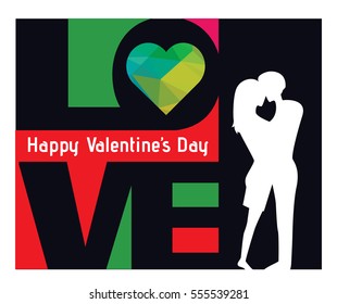 Valentines Day vector layout card