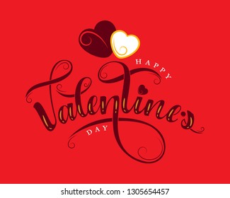 Valentine's day vector lettering banner for greeting cards, posts, stickers
