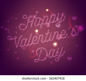 Etiqueta de vectores de San Valentín con espárragos y glitters. Diseño de vacaciones.