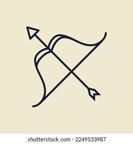 Valentine's day vector line icon of a cupid bow