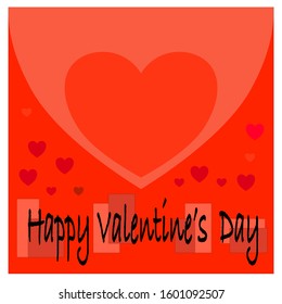 Valentines day Vector  on red / orange background
