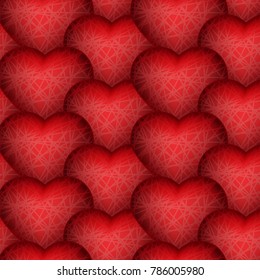 Valentines day. Vector pattern with red heart