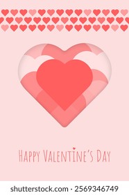 Valentines day vector postcard, gift template, background, heart shaped, celebration