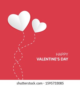 Valentine's Day vector poster or banner with heart elements on the pink color background.