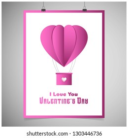Valentines Day vector poster template
