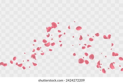 Valentinstag Vektor rote Symbole der Liebe Grenze für romantische Banner oder rote Rosenblütenblätter fallen auf abstrakten Blumenhintergrund mit wunderschönem Rose Grußkarte Design.