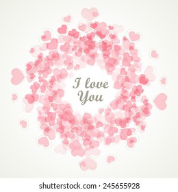 Valentines day - vector retro card - love you