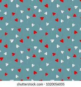 Valentines day vector seamless background with paper hearts. Abstract background, cover, cover, pattern, wrapper.