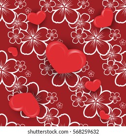 Valentine's day vector seamless.  Design element for wallpapers, web site backgrounds, wedding invitation, birthday or Valentines Day card, fabric print. Eps10