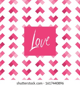 Valentine's Day vector seamless geometric pattern, rectangle heart. Can be used for wallpaper, pattern fills, web page background,surface textures