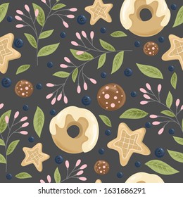 Valentine's day vector seamless pattern with romantic elements. Vector illustration.
Template for invitation, printing on fabric, paper.
