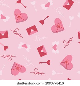 valentine's day vector seamless pattern. pattern on the theme of love, romance, wedding, gift. Cute romantic pattern for wallpaper, wrapping paper, textiles, fabric.