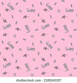 valentine's day vector seamless pattern on pink background