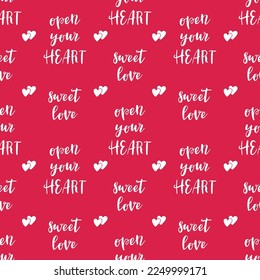 Valentines day vector seamless pattern. Doodle hand drawn illustration of cute romantic love background.
