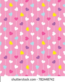 Valentine's day. Vector seamless pattern with hearts. Pattern for fabric, textile, wrapping paper, wallpaper, backdrop for wedding, invitation card.