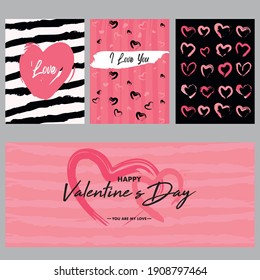 Valentine's Day vector set social media and card set 