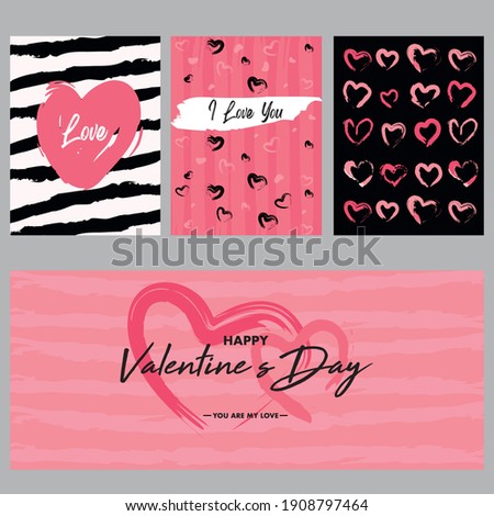 Valentine's Day vector set social media and card set 