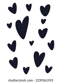 Valentine's Day Vector SVG, Doodle Hearts Illustration, Hearts Vectors, Love Illustration, Pink Black Hearts, Painted Hearts Illustration, Love Pattern
 svg