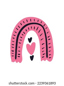 Valentine's Day Vector SVG, Doodle Hearts Illustration, Hearts Vectors, Love Illustration, Pink Painted Hearts Illustration, Hearts Rainbow, Love svg