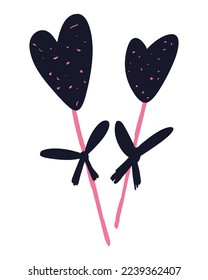 Valentine's Day Vector SVG, Doodle Hearts Illustration, Hearts Vectors, Love Illustration, Pink Black Hearts, Painted Hearts Illustration svg