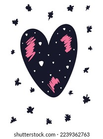 Valentine's Day Vector SVG, Doodle Hearts Illustration, Hearts Vectors, Love Illustration, Pink Black Painted Hearts Illustration, Abstract Black Hearts, Abstract Love Pattern svg