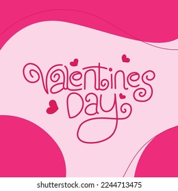 Valentines day Vector typography and lettering greeting card design with heart pattern beautiful background