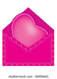 Valentine's day. Vektoronoe envelope with a letter in the form of the heart.