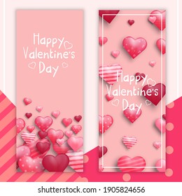 Valentine's day vertical banner background's