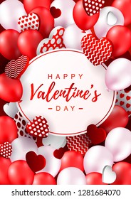 Valentines Day vertical greeting card. Valentines day design for banners, flyers, newsletters, postcards. Space for text. Vector illustration