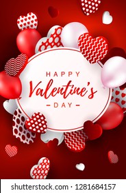 Valentines Day vertical greeting card. Valentines day design for banners, flyers, newsletters, postcards. Space for text. Vector illustration