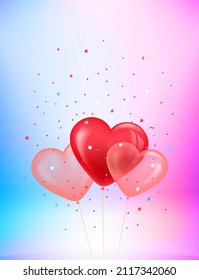 Banner vectorial vertical de San Valentín con espacio de copia